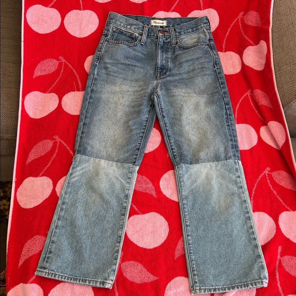 Madewell two-tone Retro Crop Bootcut size 25 Denim Jeans - Picture 5 of 12
